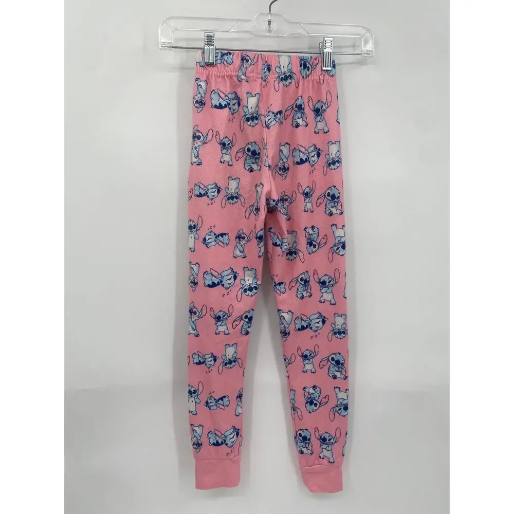 Stitch Pink Pajama Pants Jogger Disney Cozy Pjs size 8